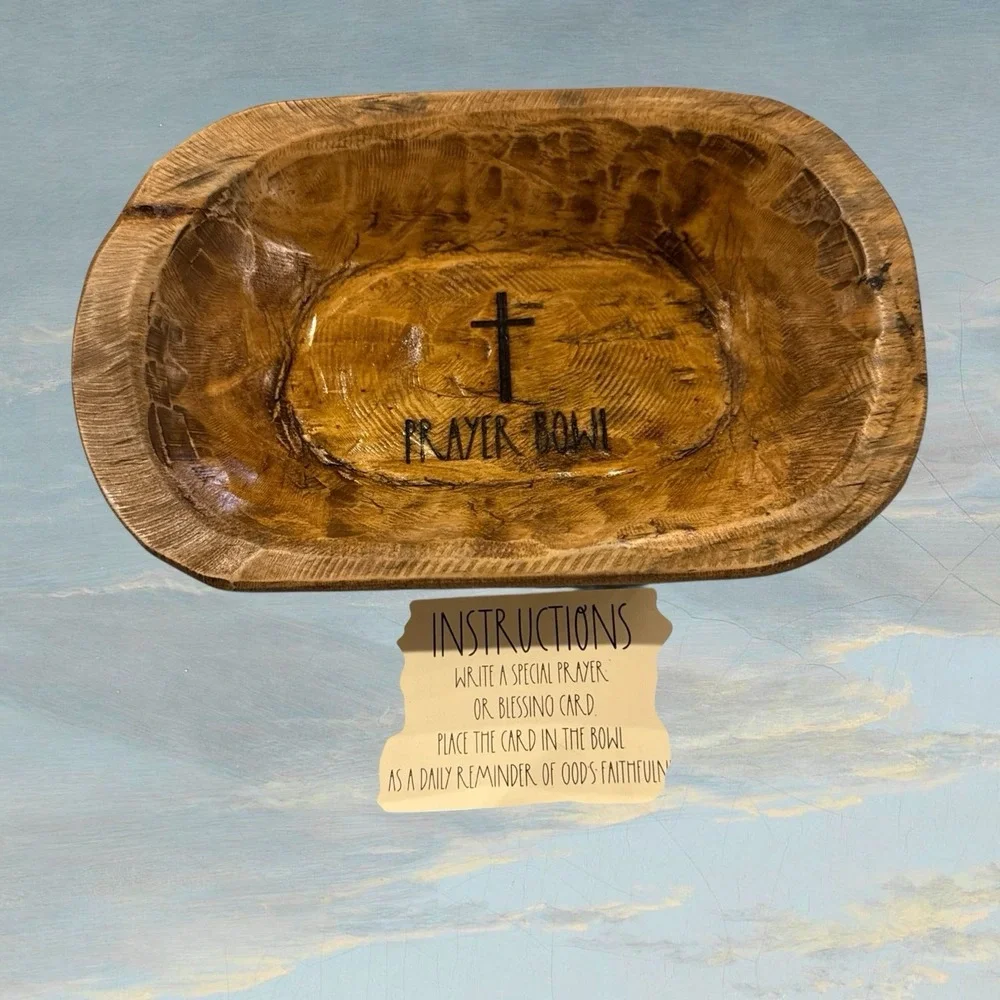 Solid Wood Small Dough Bowl Prayer Bowl 9.5